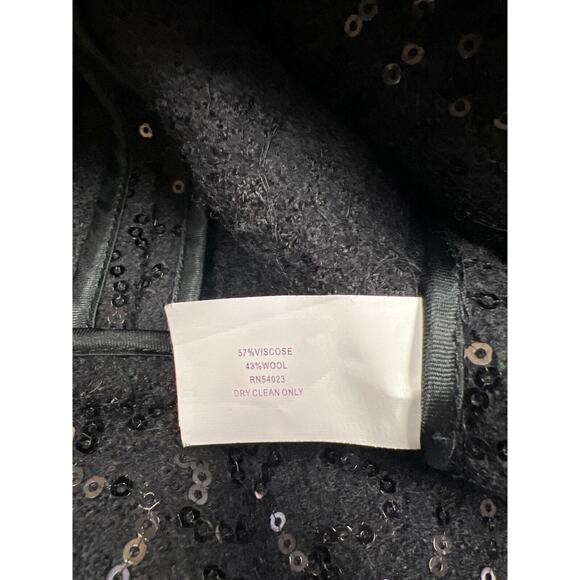 Banana Republic Blazer Black Sequin 3/4 Sleeve Jacket Size 4 - Picture 5 of 9